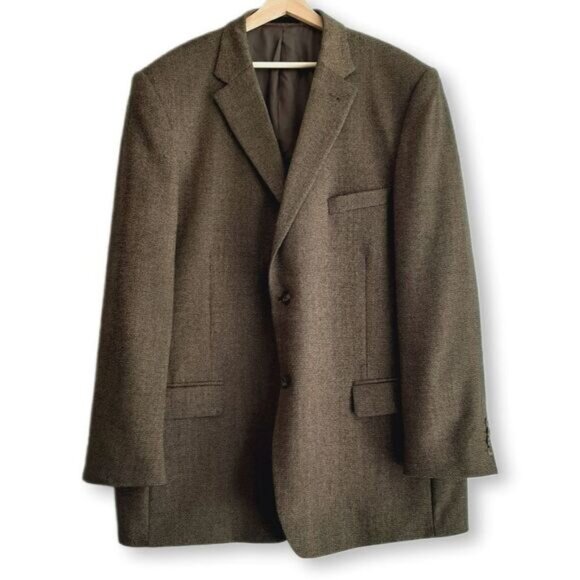 CLAIBORNE Lambswool Blazer Jacket Brown Men's Sz 48 L - Picture 1 of 15